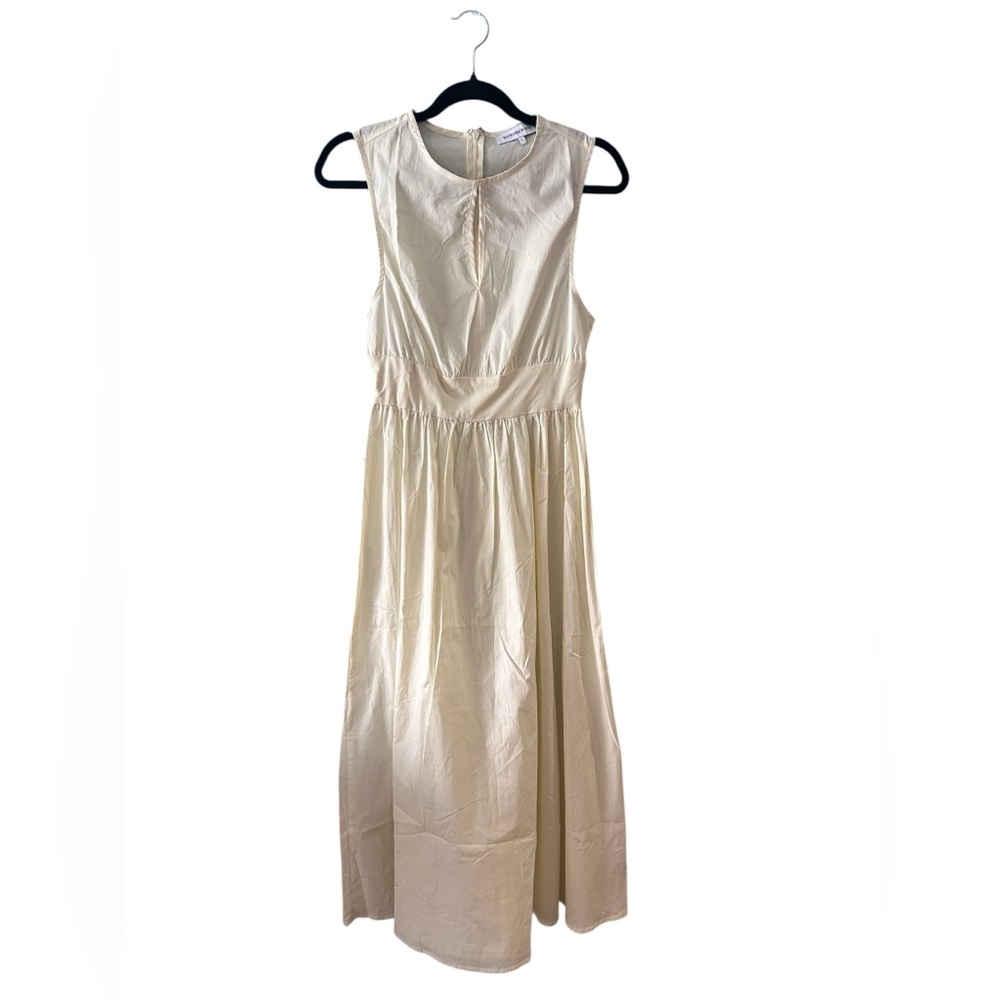 WeWoreWhat Cream Maxi Dress NWT minimalist preppy cotton natural fibers sz small
